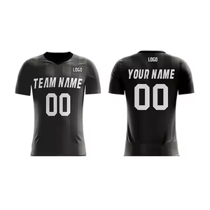 เสื้อฟุตบอลแบบซับลิเมชั่นสั่งทำพิเศษสำหรับผู้ชาย สีดำ คอวี แขนสั้น ระบายเหงื่อได้ดี ทรงแอธเลติก เหมาะกับทุกฤดูกาล ชื่อทีม 00 - Product Image 2