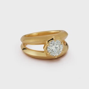 Bague de fiançailles solitaire 1,31 carats de diamant rond de laboratoire à double bordure, or 14K et 18K, certifiée IGI, tendance pour femme - Product Image 1