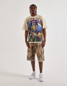 เสื้อยืดคอตตอนหนาน้ำหนักมากทรงปกติสำหรับผู้ชาย - แบบวินเทจ คอกลม แขนปกติ พร้อมลายทอแบบเรียบ - Product Image 1