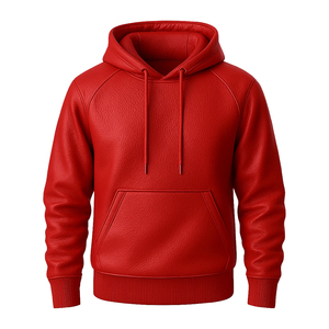 100% Genuine Leather Plain Dyed Full Customized Premium Warm Vintage Winter Windproof <b>Waterproof</b> Breathable Handmade 330g <b>Hoodie</b> - Product Image 4