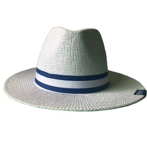 Unisex Classic <b>Fedora</b> Straw <b>Hat</b> for Adults Timeless Style with Plain Striped Patterns for Beach Sports & Casual Wear - Product Image 2