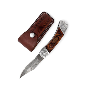 Patterned Damascus Steel Industrial Grade Pocket Folding Knife OEM Compact Utility <b>Tool</b> Outdoor Camping Hiking <b>Fishing</b> Travel - Product Image 3