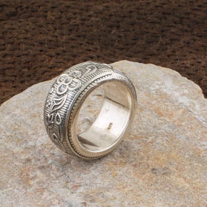 Anillo de Plata de Ley 925 Vintage para Mujer, Anillo de Boda con Grabado Floral de Filigrana Antigua, Anillo de Joyería Retro de Plata Oxidada - Product Image 2