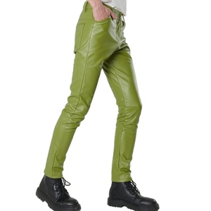 Pantalon en cuir slim pour homme avec logo personnalisé, respirant, de haute qualité, pour usage quotidien, décontracté - Product Image 3