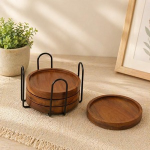Sous-verres carrés en bois modernes, écologiques, résistants à la chaleur, faits à la main, pour table basse, vente en gros, sous-verres en bois pour la décoration - Product Image 3