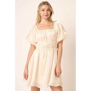 Robe de soirée Mittoshop Mini robe à manches ballons en tissu organza métallisé - Product Image 2