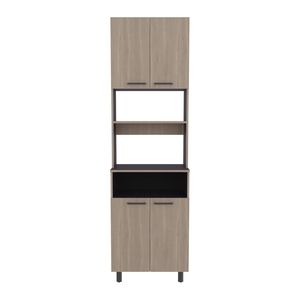 Otomo 5-<b>Shelf</b> 4-Door Pantry Cabinet Black and Light Gray <b>Kitchen</b> Cabinets - Product Image 3