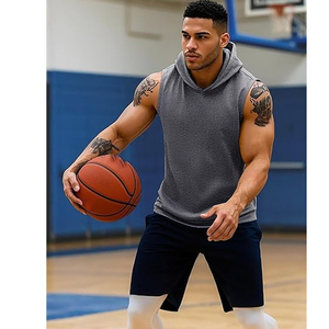 Hoodies sans manches tendance, matière extensible douce, coupe confortable pour un usage quotidien décontracté, hoodies sans manches - Product Image 2