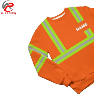 Sweat-shirt personnalisé avec logo pour hommes, col rond, haute visibilité, réfléchissant, en polaire pour l'hiver, pour femmes, vente en gros 2026 - Product Image 5