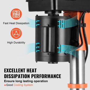 Trapano a Colonna con Telaio in Ghisa da 10 Pollici, 3,2 Amp, 5 Velocità Regolabili, Alimentato a Batteria, 650/1050/1800/2350/3100 RPM - Product Image 5