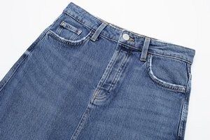 Custom Wholesale Fashion Ladies Slit Straight Long Blue Jeans Skirt Women's New Design Vintage Dress Denim Jean Skirts for Women - Product Image 5