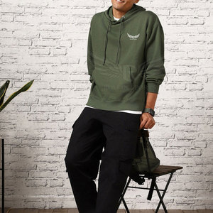 เสื้อฮู้ดดี้ผ้าคอตตอนผสมแฟชั่นราคาประหยัดทรงโอเวอร์ไซส์สำหรับใส่กลางแจ้ง เสื้อฮู้ดดี้โอเวอร์ไซส์สำหรับผู้ชาย - Product Image 4