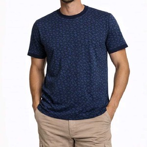 Camisetas de Manga Corta para Hombre, Nuevo Diseño, Tela Transpirable de Algodón y Poliéster, Venta al Por Mayor, Cuello Redondo Beige Clásico, Servicios OEM - Product Image 1