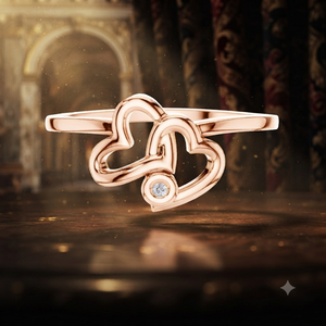 Anillo de Oro Rosa con Diamante en Forma de Corazón para Mujer, Joyería Romántica de Compromiso, Corte Brillante Redondo, Anillo de Diamante de Oro Rosa Natural con Corazón - Product Image 1