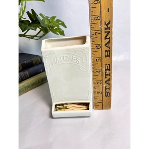 Vintage Ceramic <b>Match</b> <b>Box</b> With Embossed <b>Matches</b> Label Durable Household Use - Product Image 4