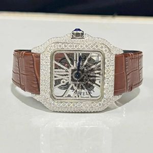 Reloj Splendid Diamond para Hombre, Analógico de Cuarzo, Caja de Lujo, Moissanita, Números Romanos, Cierre Oculto, Cristal de Zafiro de 28 mm, Movimiento ETA - Product Image 4