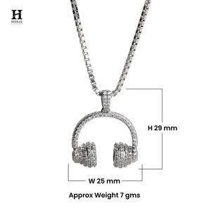 Pendentif Casque de Luxe Entièrement Sertie de Diamants, Collier Thème Musical Personnalisé pour Hommes, Fournisseur de Bijoux Bling en Gros - Product Image 6