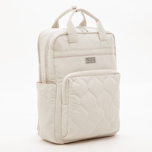 White simple quilted <b>backpack</b> lightweight bag soft casual <b>backpack</b> daily <b>backpack</b> - Product Image 2