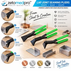 Alicates para Unir Piezas de Acero Inoxidable con Empuñadura de PVC, Herramienta para Joyería y Chapa Metálica de 5 Pulgadas ZetomedPro - Product Image 6