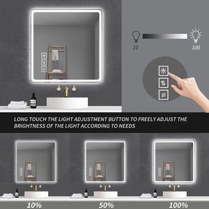 Specchio LED da Bagno 36*36 Pollici con Vetro Antiesplosione, Resistente alla Ruggine, Antiappannamento, con Funzione di Cambio Colore a Tre Tonalità per Tutti gli Usi in Bagno - Product Image 6