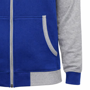 Men's Blue Gray <b>Raglan</b> Sleeve Zip-Up Hoodie Casual Solid Color Breathable Knitted Hooded Sweatshirt Regular Fit Winter Wear - Product Image 6