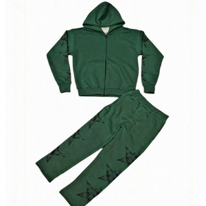 ชุดเซ็ตแทรคสูทผู้ใหญ่สไตล์สตรีทแวร์แบบเรียบง่าย เสื้อฮู้ดซิปพร้อมกางเกงจ็อกเกอร์ ผ้าฝ้ายฟลีซ ระบายอากาศ แห้งเร็ว ดีไซน์ 2 in 1 รับผลิตแบบ OEM จำนวนมาก - Product Image 4