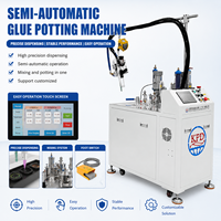Máquina dosificadora de pegamento AB semiautomática de dos partes para resina epoxi de silicona, pegamento de PU, para LED, PCB, electrónica y paquetes de baterías