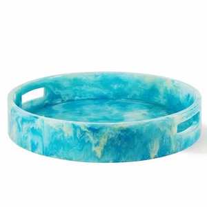 Floral <b>Edges</b> Epoxy Resin Serving Storage Tray For Home Hotel Designer Jewelry Organizer Bathroom Counter Tray Coffee Table <b>Decor</b> - Product Image 5