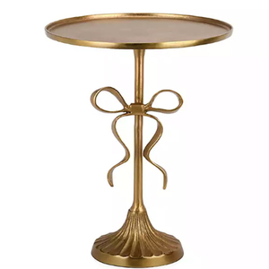 Gold Metal Bow <b>Cocktail</b> <b>Table</b> Modern Design Bowknot Drink <b>Table</b> - Product Image 1