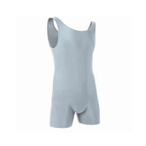 Combinaison de lutte noire pour homme, ajustée, en nylon extensible, anti-transpiration, imprimé drapeau américain, vêtements de sport de combat - Product Image 3