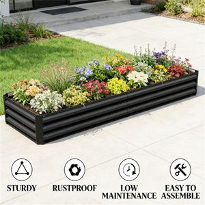 Fioriera rialzata nera per giardino, vasi e fioriere, cassetta per la semina - Product Image 4