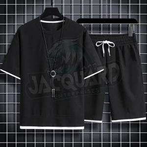 Conjunto de Pantalones Cortos Casuales de Verano para Hombre, Estilo Moderno, Camiseta de Manga Corta, Pantalones Cortos Deportivos Sólidos, Conjunto de 2 Piezas de Ropa de Marca para Hombre - Product Image 3