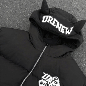 2026 Winter Men's High Quality Reversible <b>Waterproof</b> Puffer <b>Jacket</b> Fashion Design Custom Chenille Embroidery Cowhorn Logo <b>Parka</b> - Product Image 2