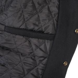 Veste universitaire en laine jaune doré marron avec manches en cuir véritable de vache - Product Image 4