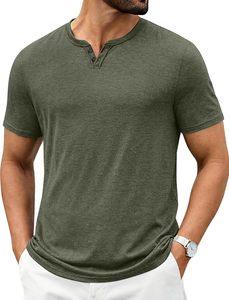 Camiseta de Algodón Premium para Hombre, Cuello en V, Corte Ajustado, Ligera, Cómoda, Manga Corta, Informal, Lisa, con Logotipo Personalizado, Proveedor Mayorista, Exportación - Product Image 1