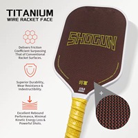 Raket Pickleball MST BnB Shogun Titanium Wire Honeycomb Core T700 Serat Karbon Mentah 16mm Bentuk Hibrida Thermoformed untuk Hiburan
