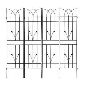 Set di 4 tralicci da giardino in metallo antiruggine da 180 cm x 45 cm per piante rampicanti, supporto per fiori da esterno - Product Image 1