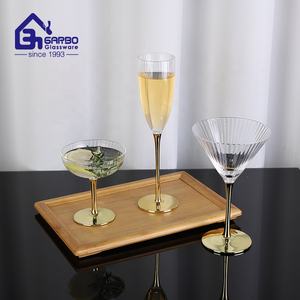 Copa de Whisky Dorada de 8oz/240ml, Copa de Vino, Estilo Americano, con Base Dorada, Juego de Copas Martini, MOQ Pequeño - Product Image 1