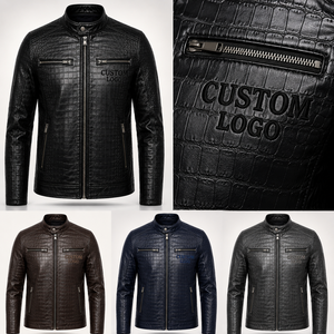 Custom Mens Genuine for Leather Winter Windproof Durable Cafe Racer Motorcycle Jacket Private Label OEM Manufacturer - Product Image 3