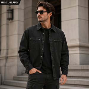 Premium-Quality <b>Denim</b> Motorcycle Jacket for Men Classic Styling Durable Stitching Front Logo Eco-Friendly Breathable Fabric - Product Image 3