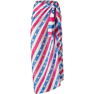 Wholesale Beach Sarong Pareo Women Cover Up Wrap <b>Skirt</b> Lightweight Cotton Printed Swimwear Custom Logo Supplier Price - Product Image 2
