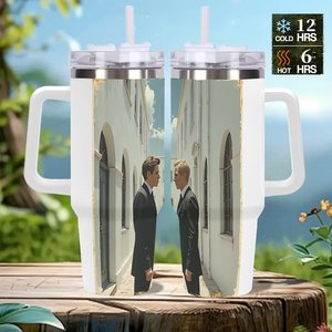 Vaso de acero inoxidable con logo personalizado de 40 oz para premios de torneos de tiro con arco - Product Image 2