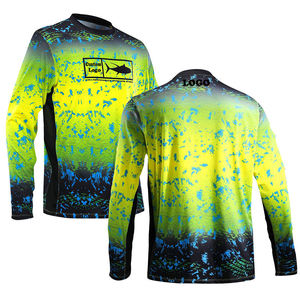 Camiseta de Pesca Unisex de Manga Larga con Estampado por Transferencia de Calor UPF 50, 100% Poliéster, Transpirable, para Deportes al Aire Libre - Product Image 1