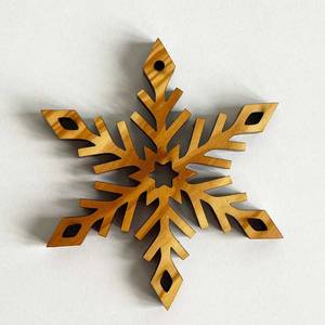 Wood <b>Snowflake</b> Christmas <b>Decoration</b> Handicraft Indoor Hanging Ornament Traditional Style Craft Gift - Product Image 1