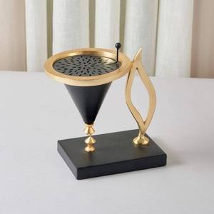 Brûleur d'encens Bakhoor moderne en métal avec support, brûleur d'oud arabe, porte-encens au charbon de bois, décoration parfumée pour la maison - Product Image 1