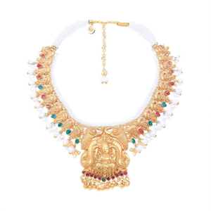 Nagas Choker Necklace Set with Semi Precious Stones and Pearls - Product Image 2