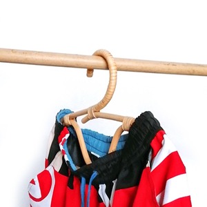 Wardrobe essential great quality wooden hangers for clothes rattan clothing <b>displaying</b> hanger - Product Image 2