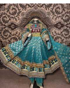 ชุดเดรสอัฟกานิสถานสำหรับงานแต่งงานอย่างเป็นทางการ ระบายอากาศได้ดี แขนยาว สไตล์อัฟกานิสถาน ผ้าบานาร์ซีอินเดีย สำหรับผู้หญิง MOQ ต่ำ - Product Image 2