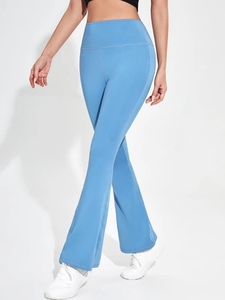 Leggings acampanados de cintura alta elásticos para mujer, pantalones de yoga de corte bootcut para fitness, entrenamiento, ejercicio y ropa deportiva. - Product Image 2