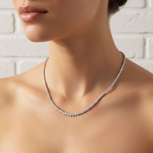 Collier tennis en diamants ronds sertis à griffes 8,60 CTW - Product Image 6